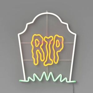 NIB. HYDE & EEK! Neon Tomstone RIP Wall Decor